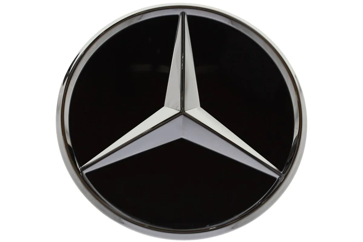 Mercedes Centre Wheel Hub Cap 75mm - Single Chrome - Black