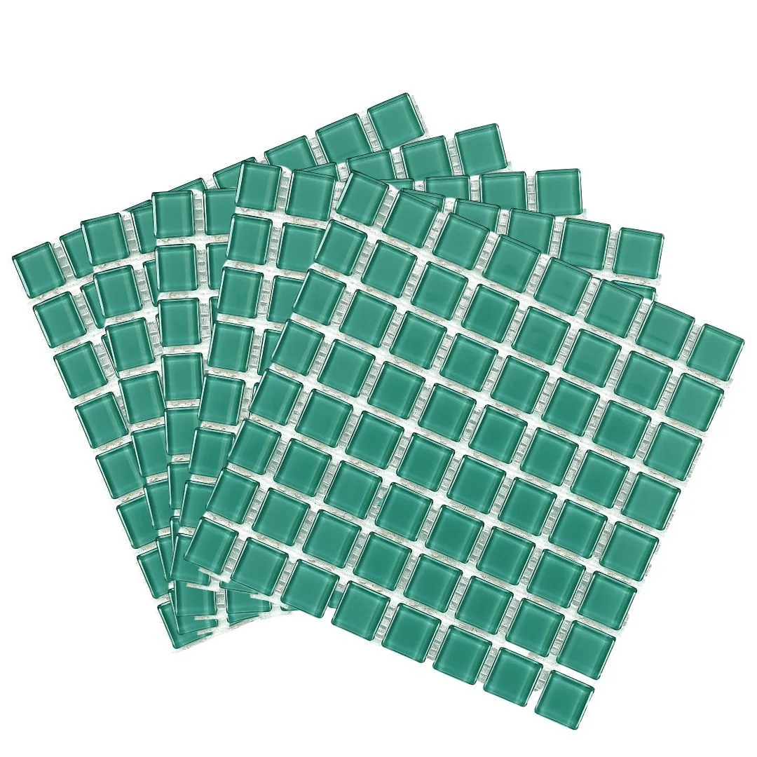 Mosaic Tiles Turquoise Glass 10mm (Craft Size Sheets)