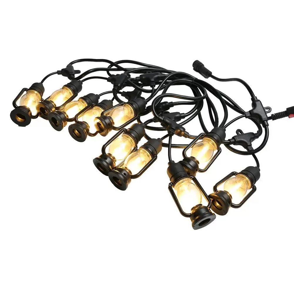 Retro-Style LED Outdoor Waterproof Flame Light String, 10 Lights, 5 Meters