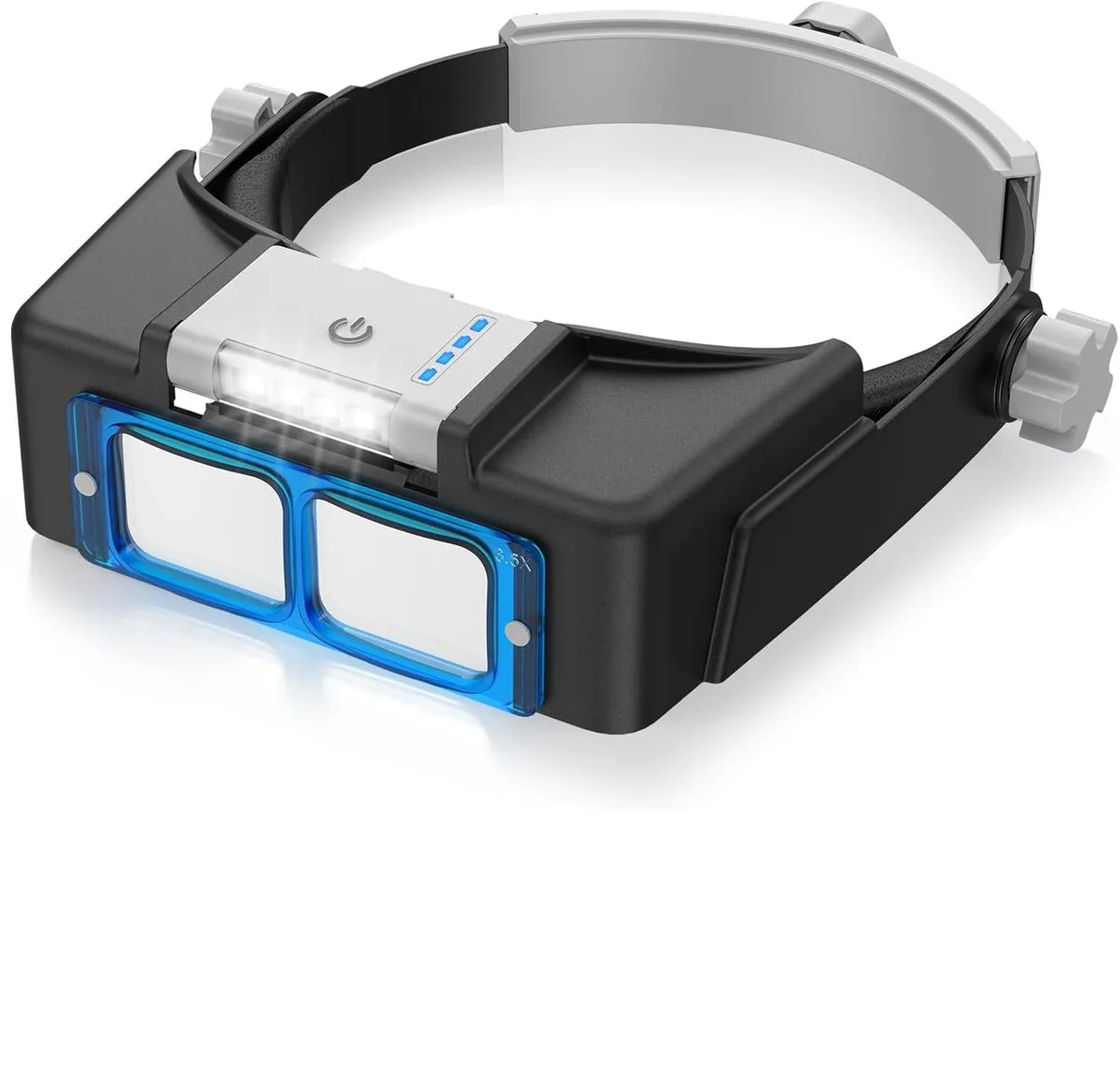 LED Headband Magnifier with 4 Lenses, USB Rechargeable