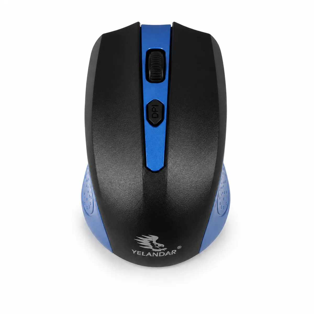 YELANDAR 2.4GHz Wireless Mouse, 1600 DPI, 10m Range, Low Power Alert - Black, Blue