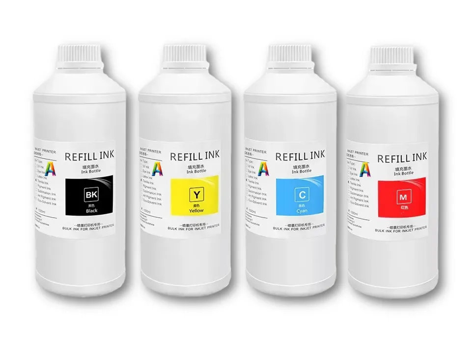 Refill Ink Dye Ink (BK/C/Y/M) Any CANON Printers 1L x 4