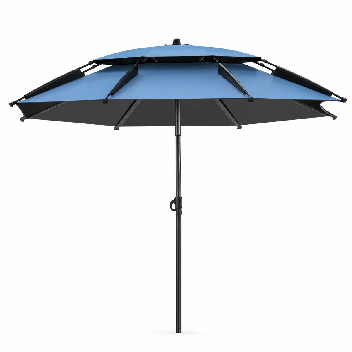 1.8m Fishing Umbrella With Ground Spike - Blue Grey Sun Shade