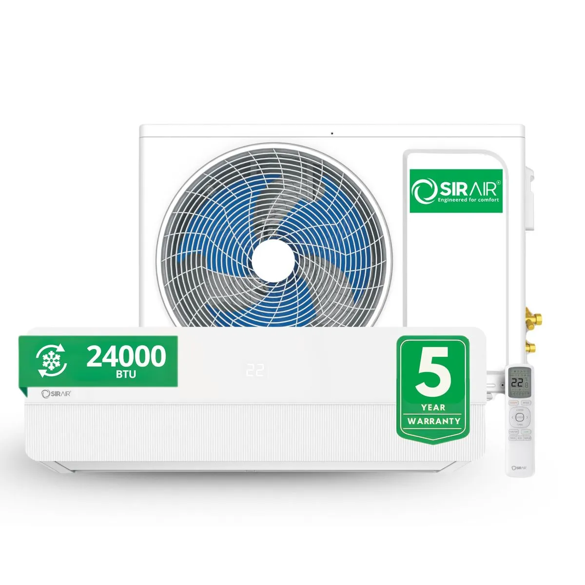24000BTU Inverter Air Conditioner | Split Wall Unit + WiFi | Sirair Sigma