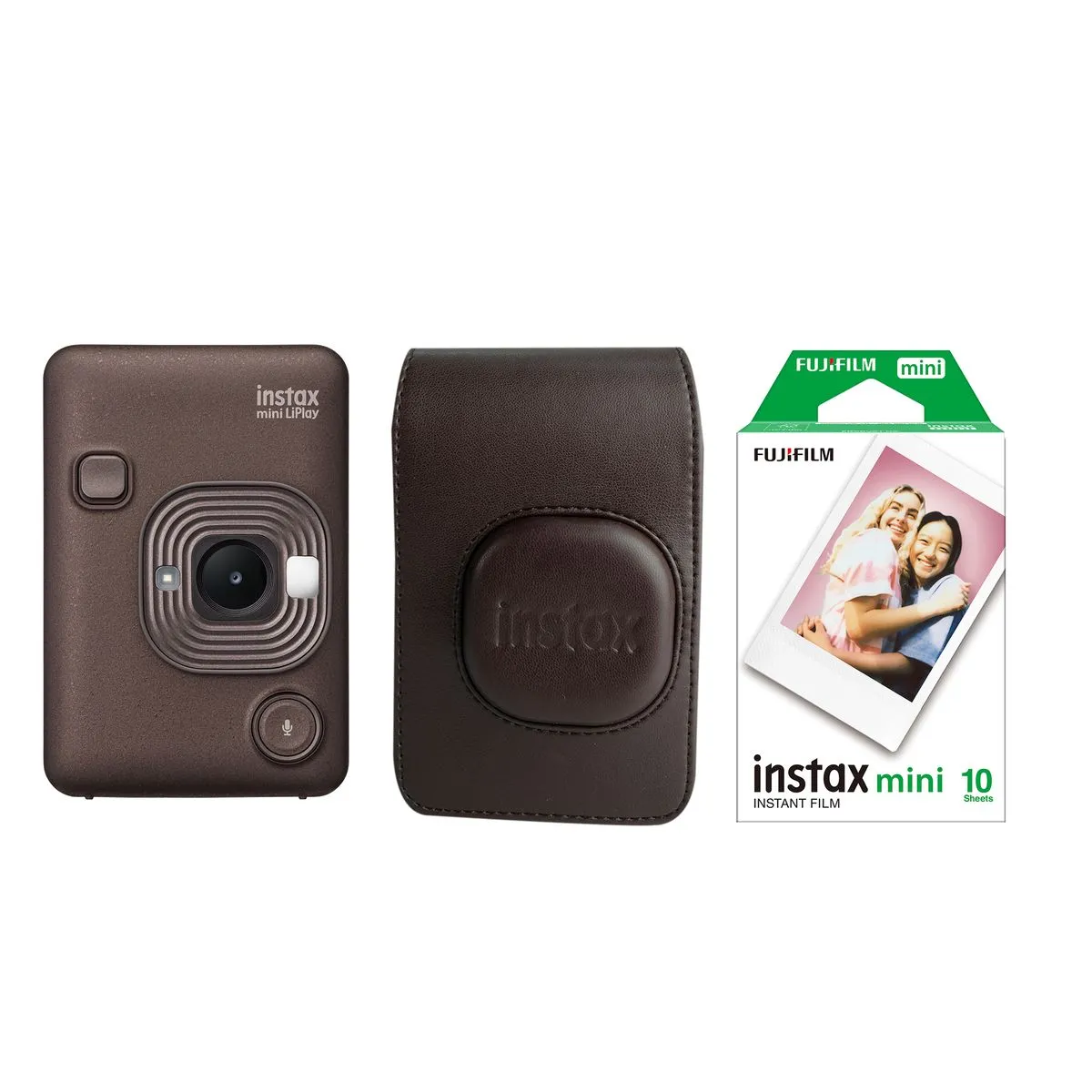 INSTAX Mini LiPlay Instant Camera Bundle - Deep Bronze