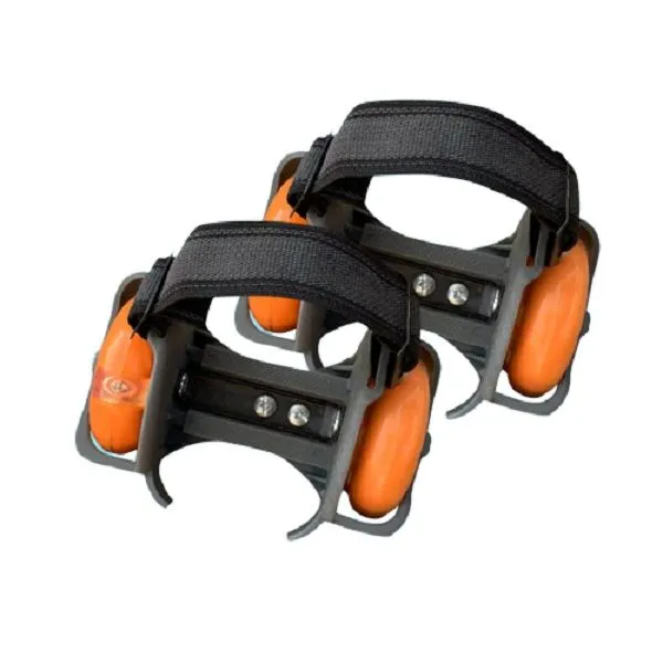 Unique 2 Tone Adjustable Flash Kids Roller Skate Wheels Clip-On Heel - Brown / Orange 