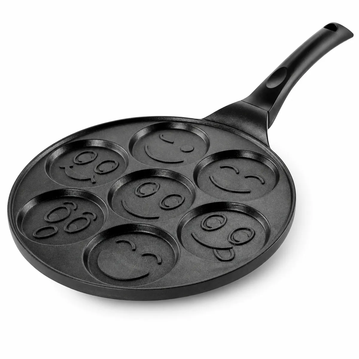 7-Mold Non-Stick Breakfast Pancake Pan, Emoji Maker for Gas & Ceramic