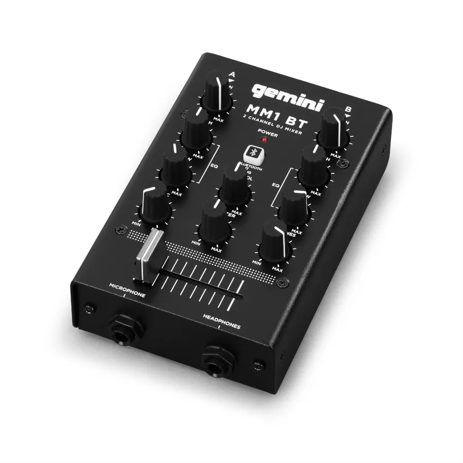 Gemini MM1BT Bluetooth Professional Audio 2-Channel DJ Mixer