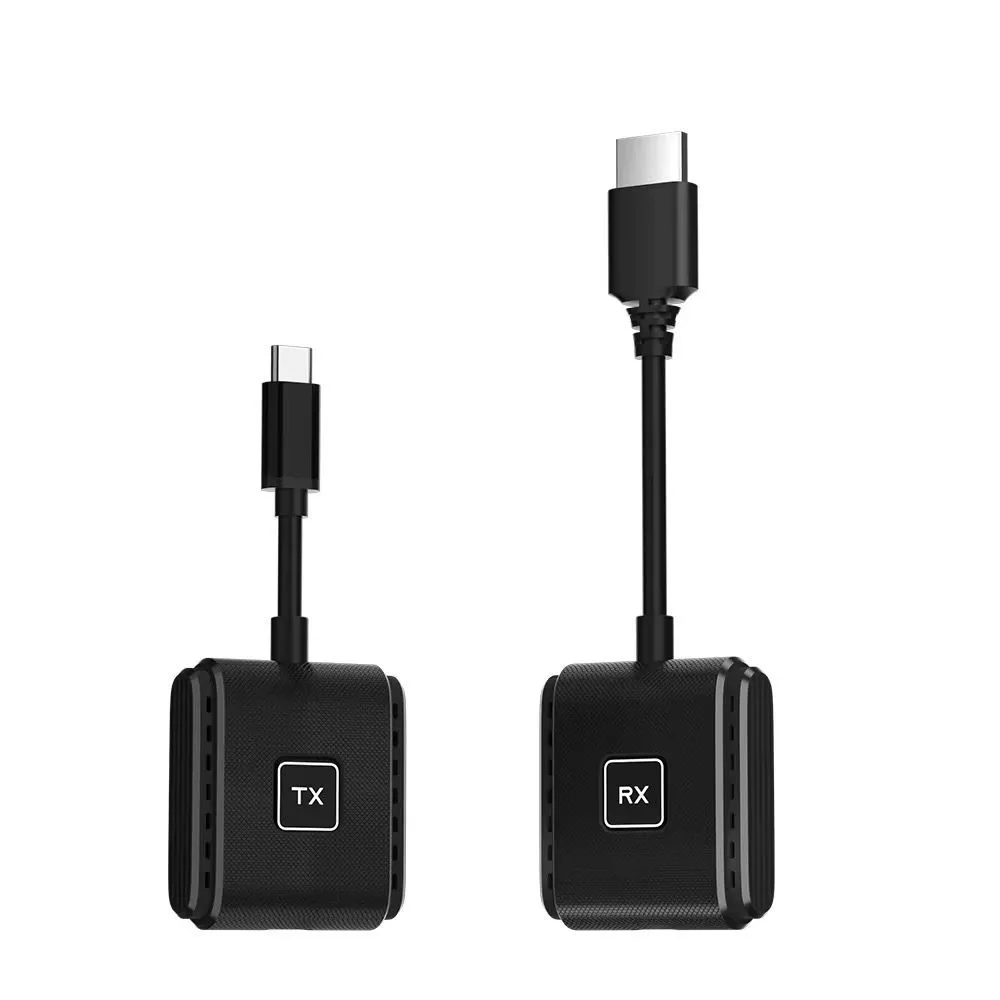 HDMI Wireless Extender USB-C to HDMI Transmitter and Receiver Video & Audio - Black