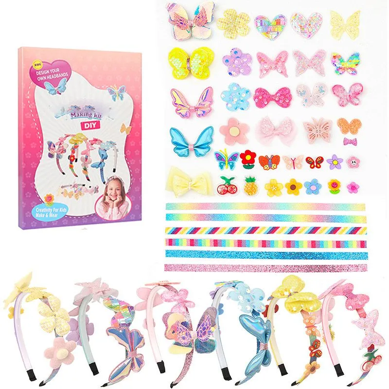 DIY Headband Making Kit for GirlsMake Your Own butterfly Headband - Pink