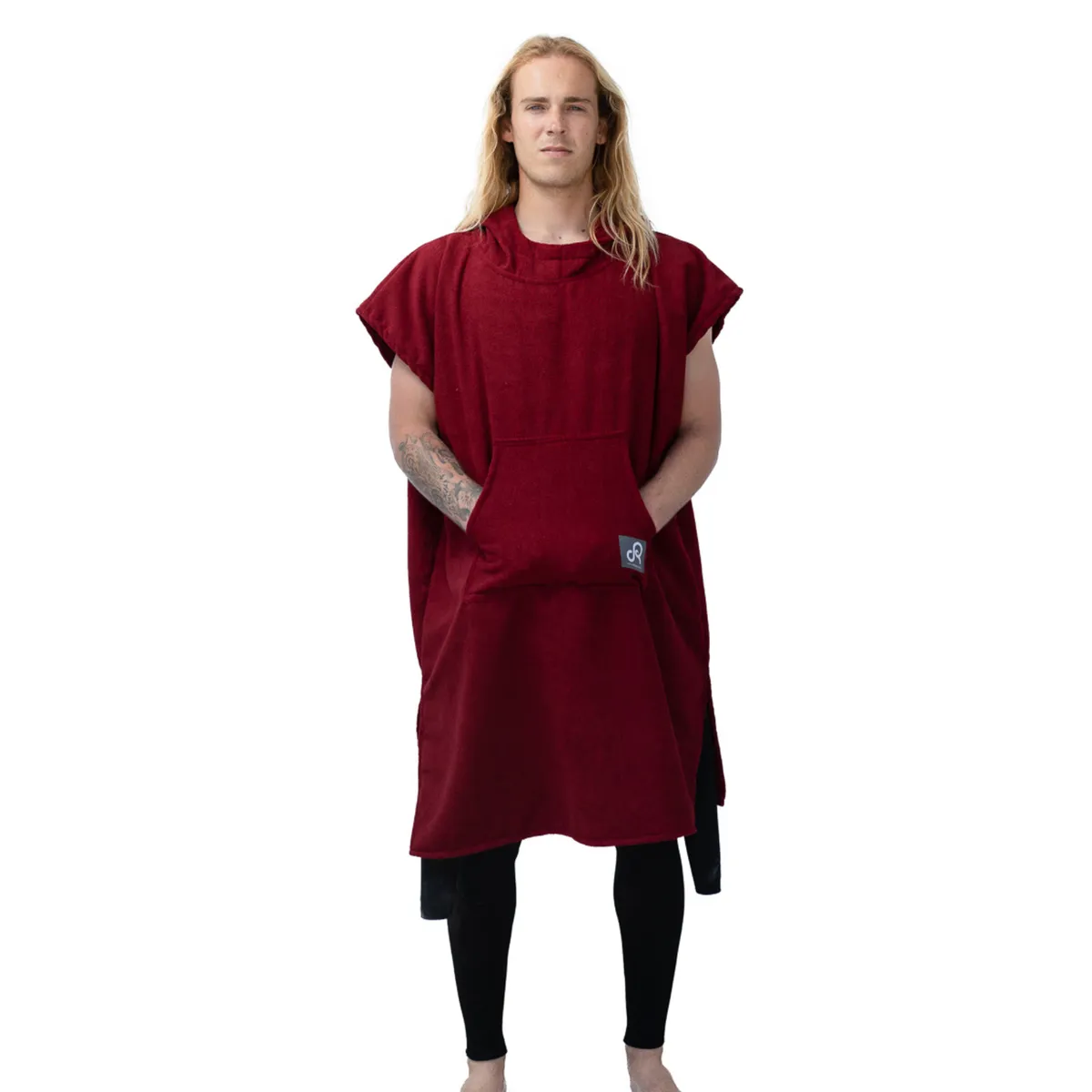Maroon Surf Swim Changing Poncho - Adult