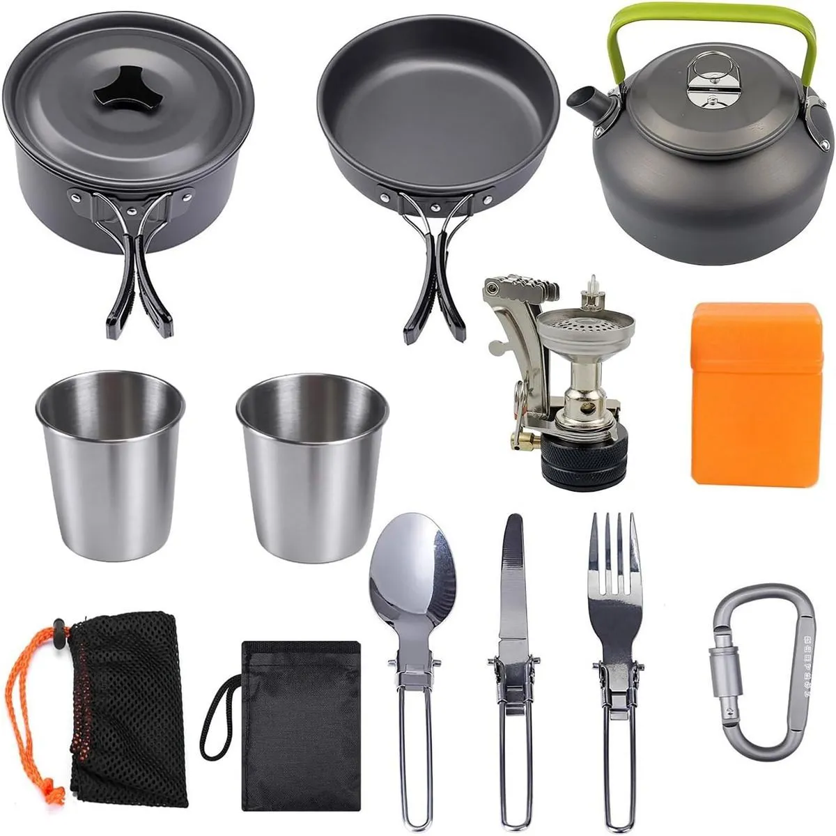 Lightweight 13Pcs Camping Cookware Set Portable Outdoor Cooking Gear