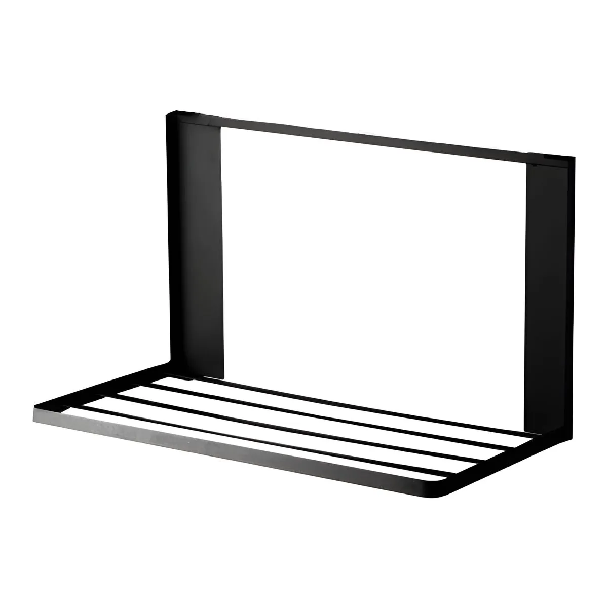 Fridge Magnetic Storage Rack, Bathroom Wall Shelf, Kitchen Hanging Side - Black