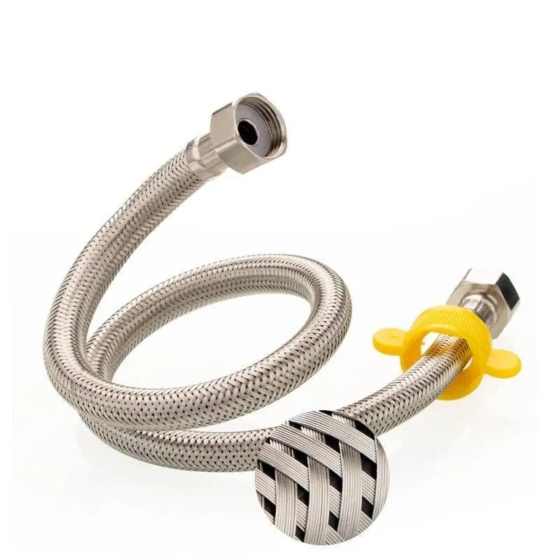 304 Steel Braided 1/2 Inch Hot and Cold Water Faucet Inlet Hose - 50cm