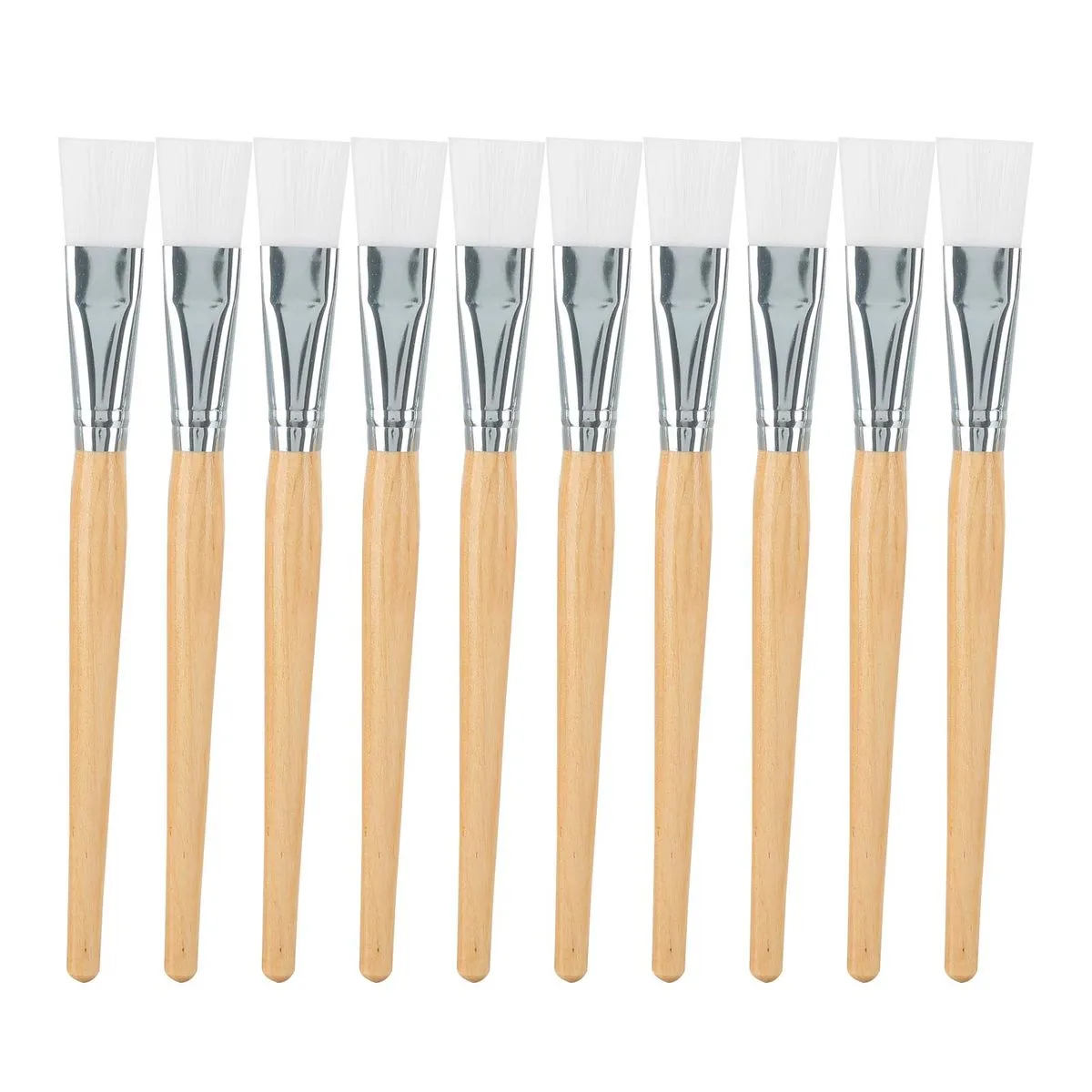 10-Piece Facial Mask Brushes, DIY Skin Care Tool with Wooden Handle