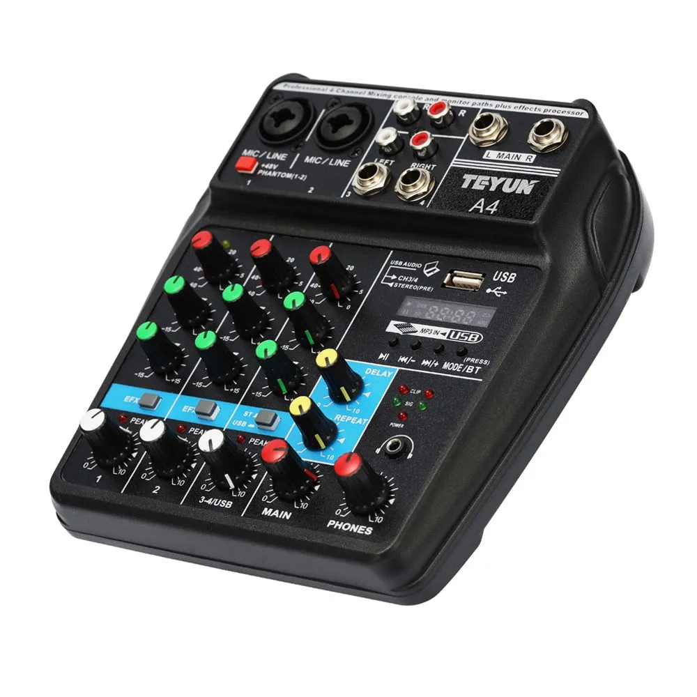 TU04 BT Mixer, 4-Channel, +48V, USB, Monitor AUX