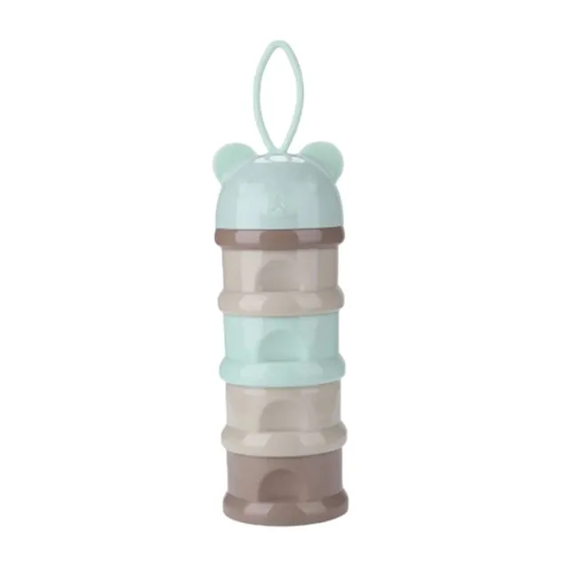 Portable 4 Layers On-The-Go Baby Food Storage Box Formula Dispenser Bottle - Green