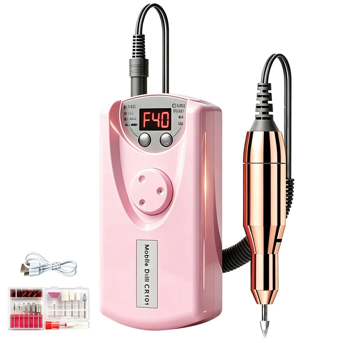 Rechargeable Portable Nail Drill, 35000RPM Low Vibration Electric Nail File