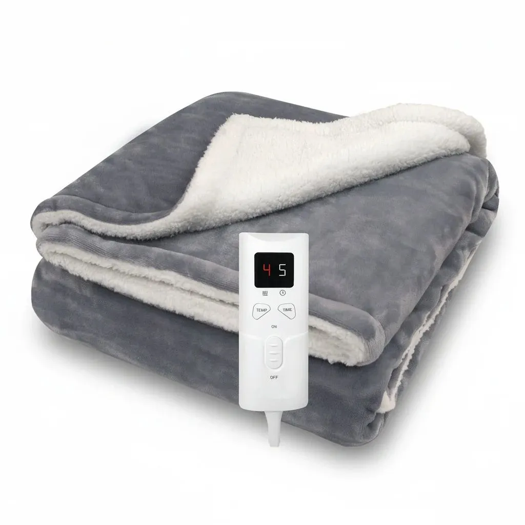 Electric Fleece Blanket Dual Layer 180x130cm 9 Heat Settings