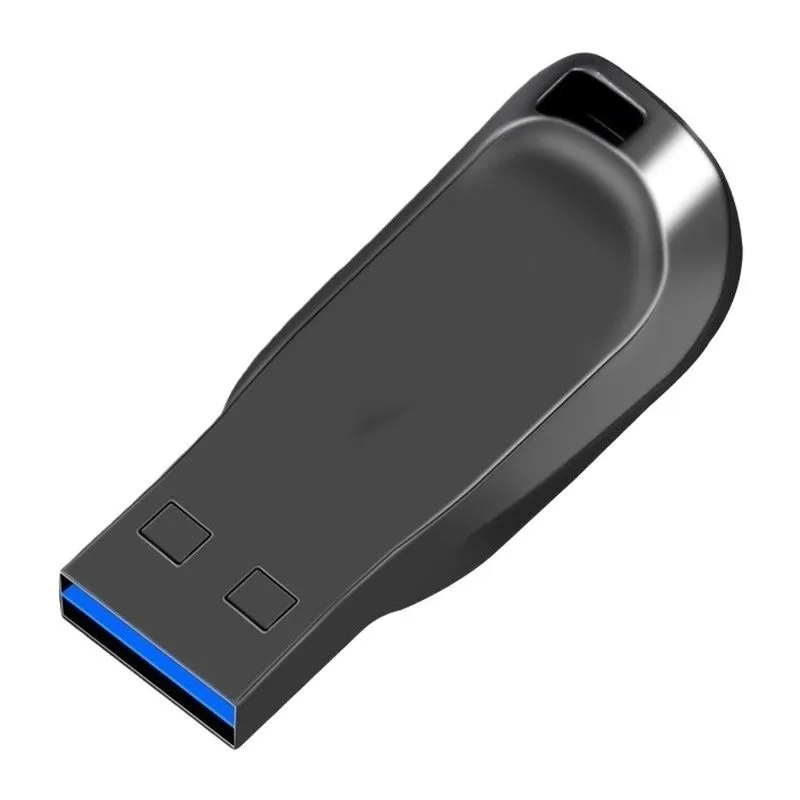 High-Speed USB 2.0 Flash Drive 128GB Metal Pen Drive - Black