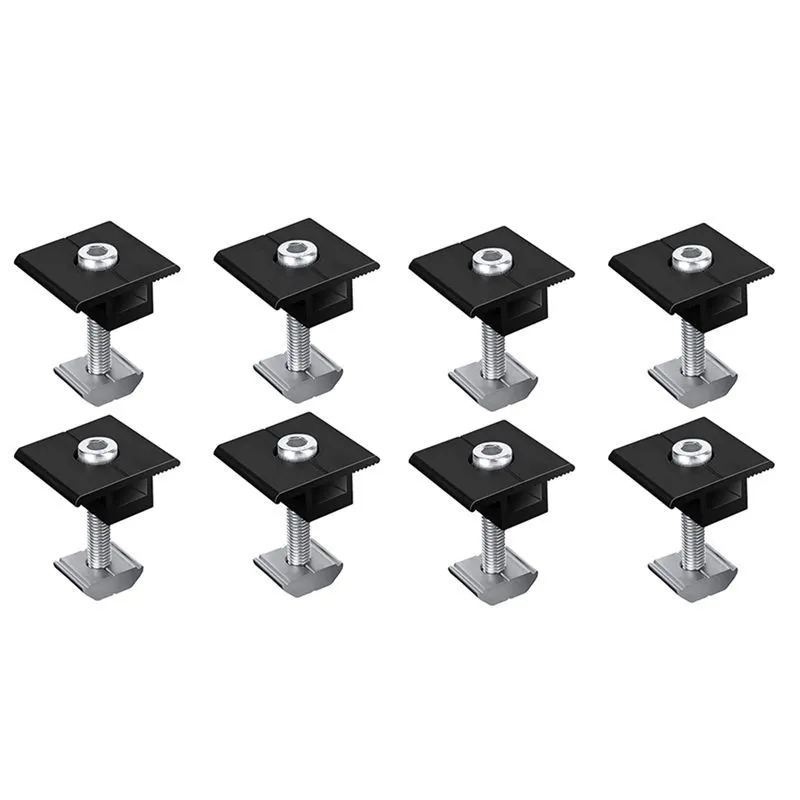 8Pcs Centre Clamp 35Mm Black T-Shaped Centre Clamp For Solar Panel