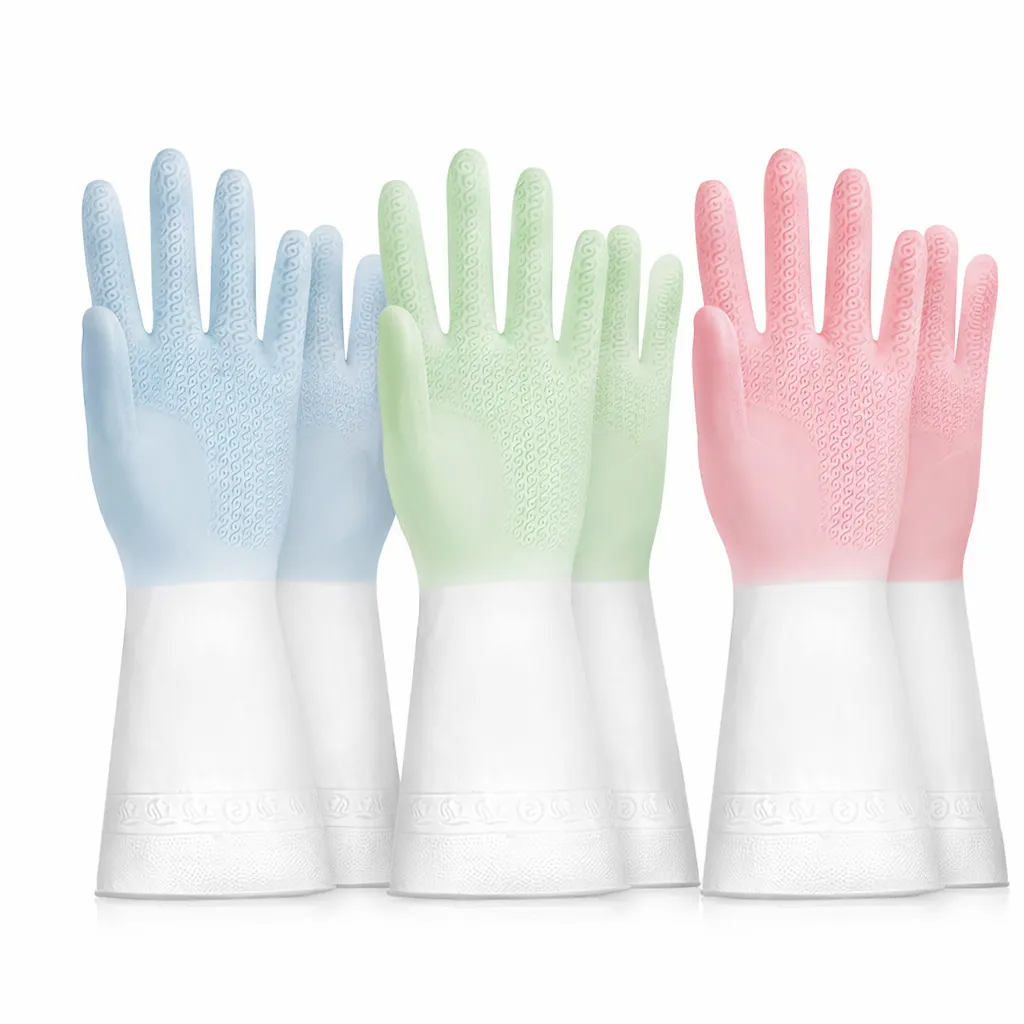 3 Pair - Silicone Dishwashing Gloves Reusable
