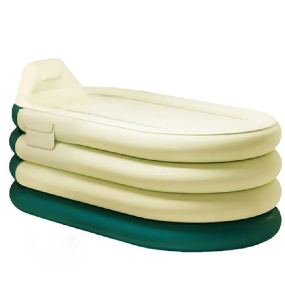 Inflatable Bathtub for Adults, Portable Blow Up Tub with Backrest & Seat