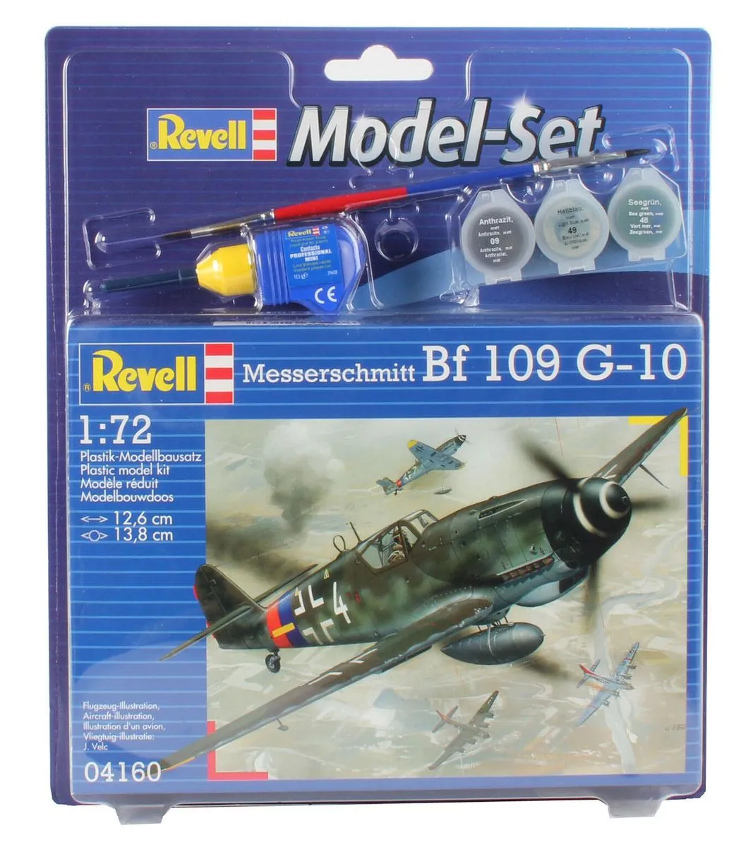 Revell 1/72 Messerschmitt Bf-109 Model Kit w/paints, Glue and Brush