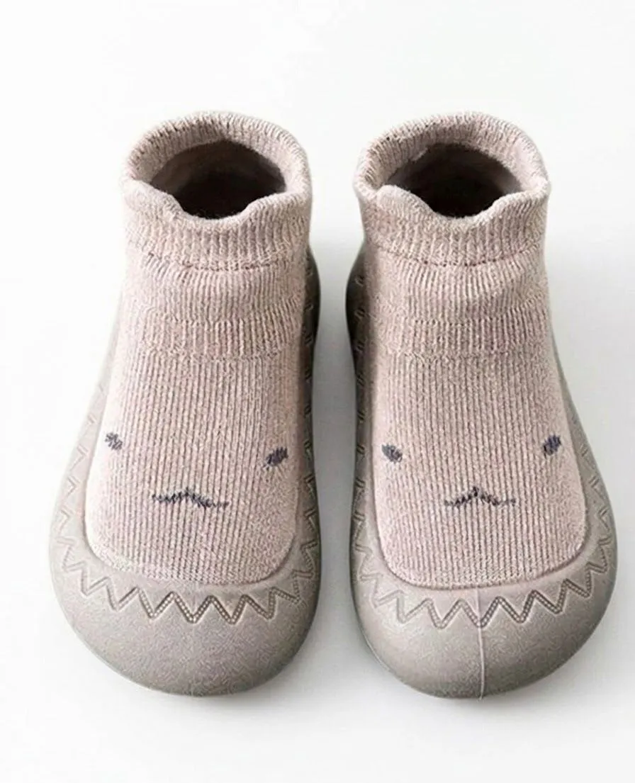 Brown Non-slip Baby Sock Shoes 1-2 Years