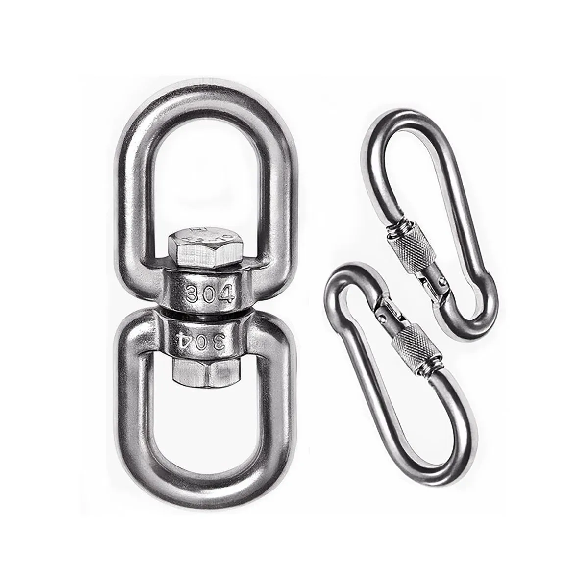 Swing Swivel Hanger with 2 Carabiners Aluminum 30KN Bearing Rotary