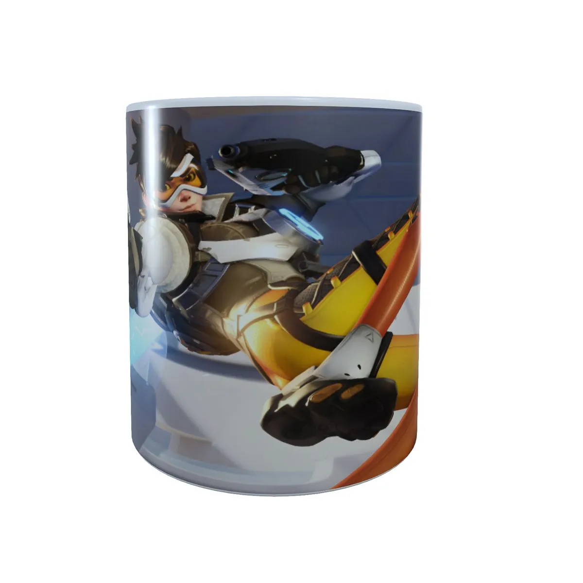 Tracer Shooting Sideways - Overwatch Coffee Mug