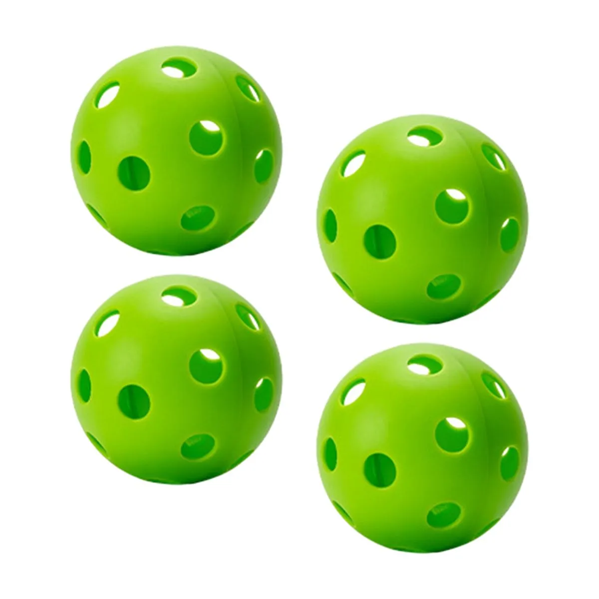 Indoor Pickleball Balls 26 Holes Hard Hollow Ball 4Piece - Green