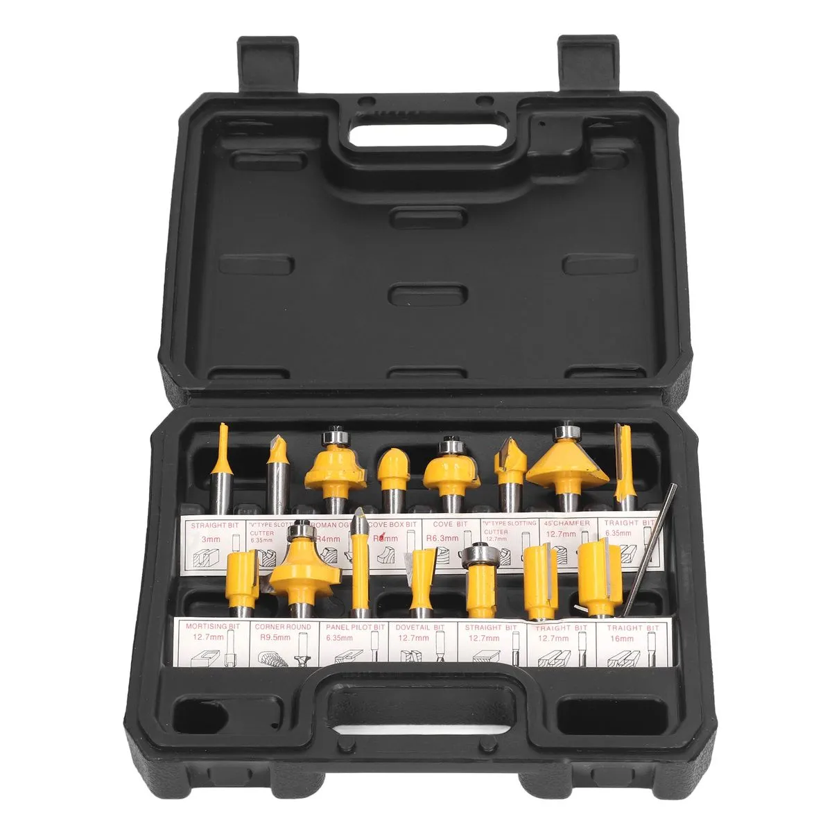 Woodworking Router Bit Set 15Piece Slotting Cutter