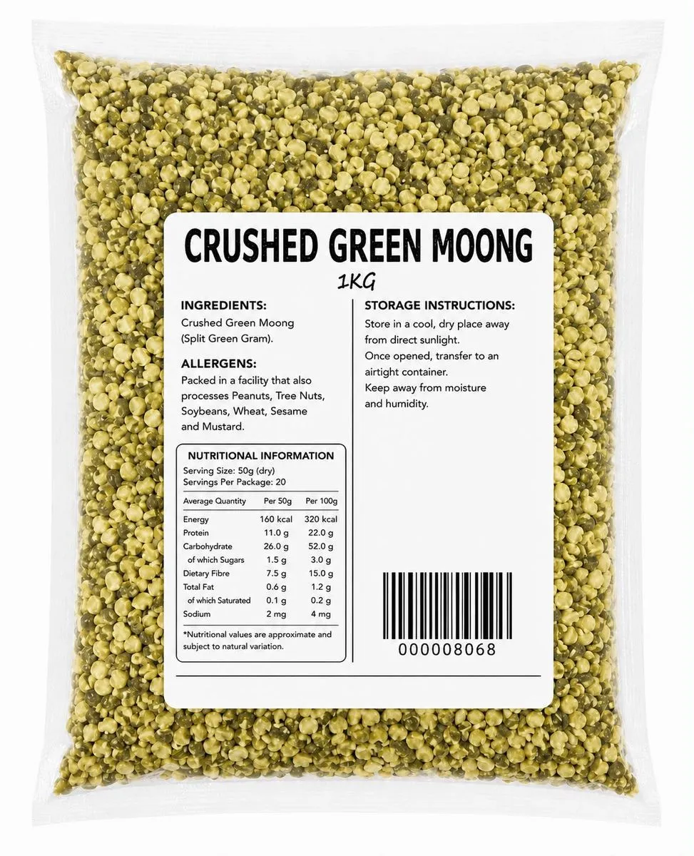 Split Grean Beans Moong Dall Green 1kg