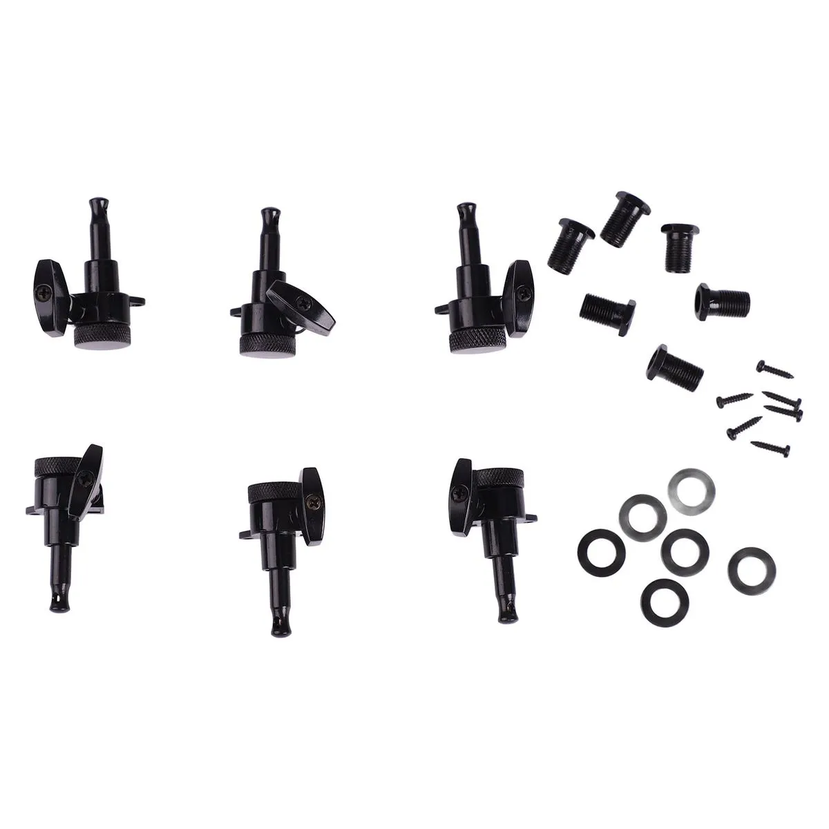 6 Pcs Black Zinc Alloy Guitar Locking Machine Heads