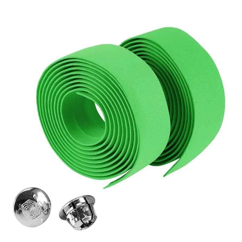 TOSEEK Handle Bar Tape with Bar End Plugs - Green