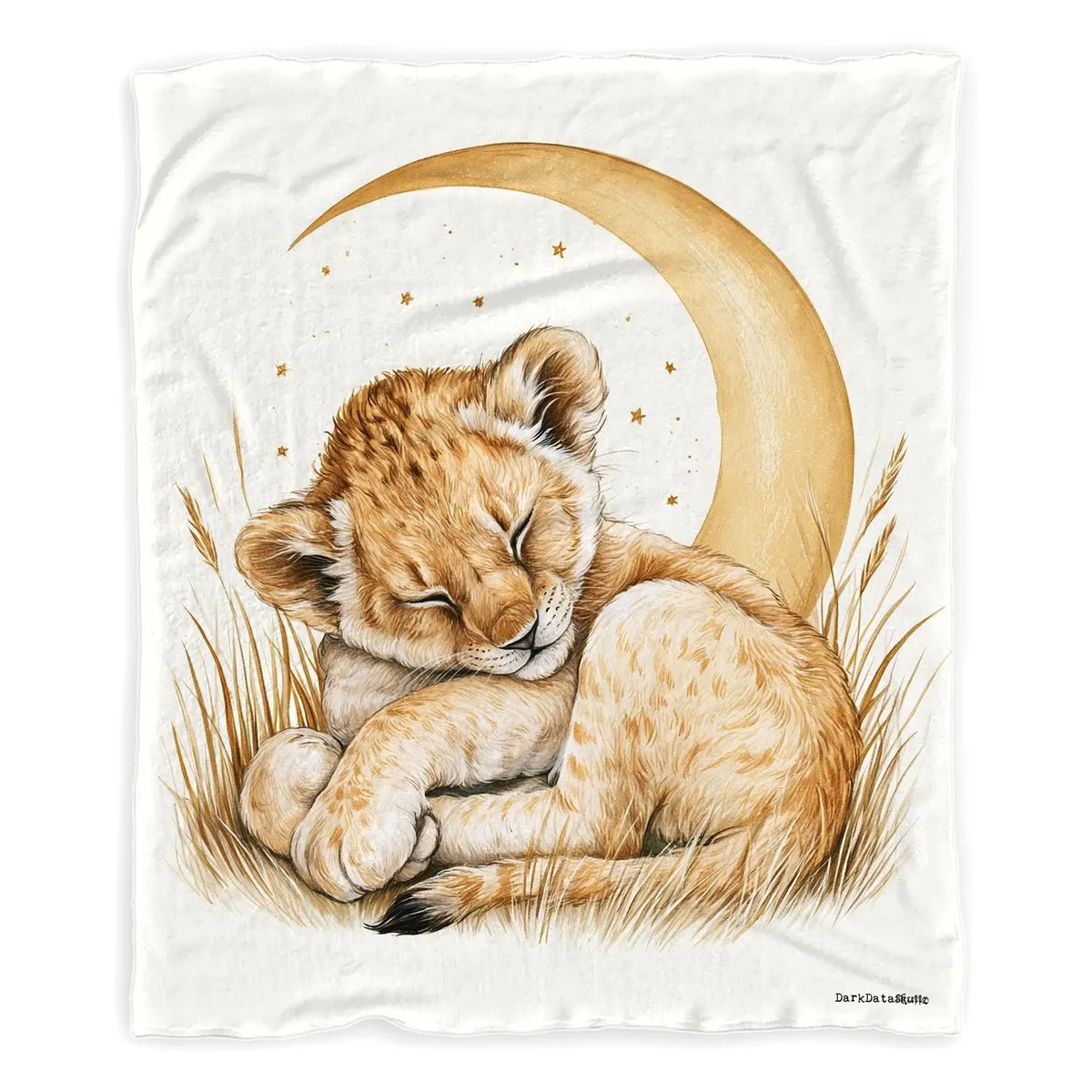 Nursery Sleepy Lion by Baby Fleece Blanket by Wikus Schalkwyk