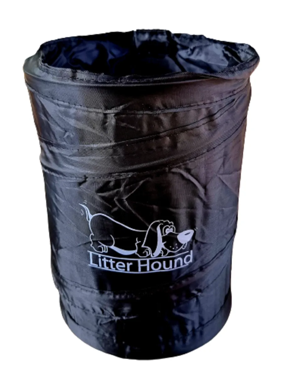 Foldable Car Dust Bin Trash Can - Black
