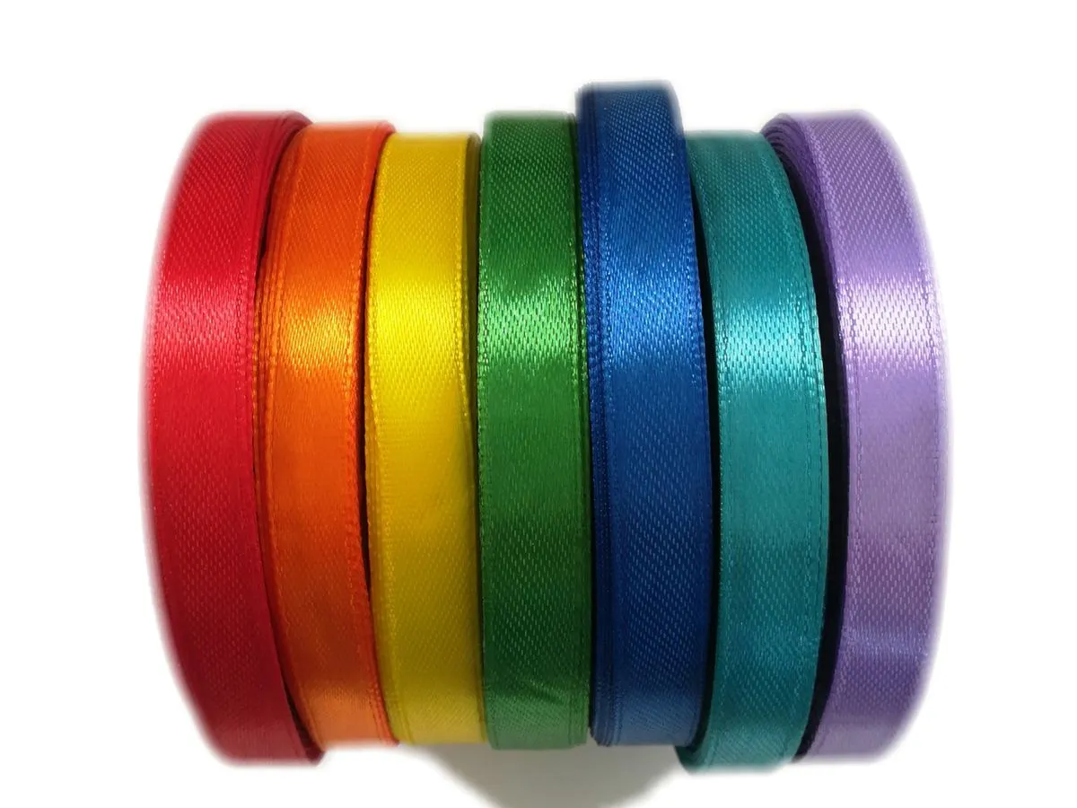 BEAD COOL - Satin Ribbon - Rainbow - 10mm width - Bows and Wrapping - 140m