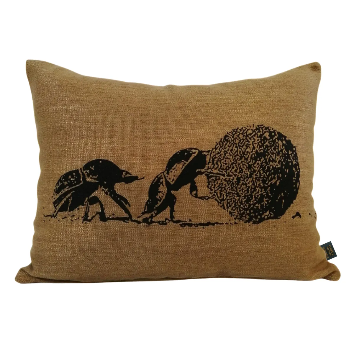 Dung Beetle Scatter Cushion Pillow Cover - Mustard Yellow