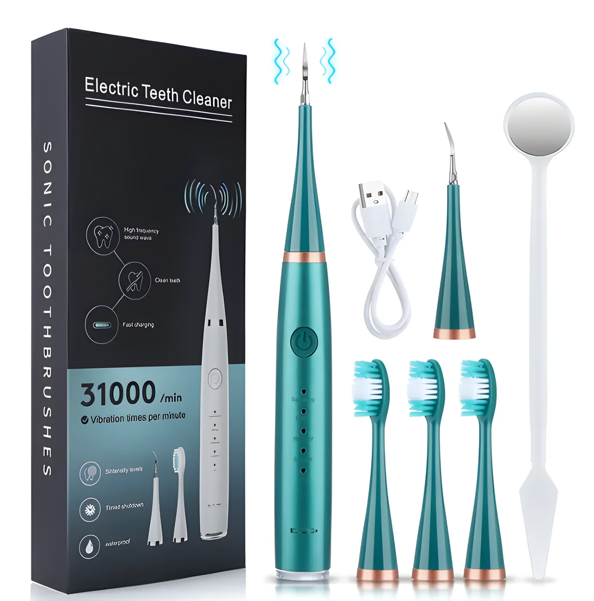 Electric Toothbrush for Adults and Kids with 2 Brush Heads