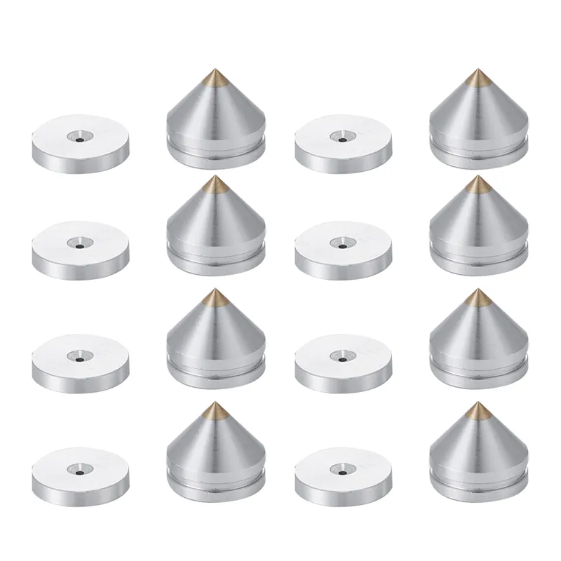 8 Set Speaker Stand Feet Foot Pad Spikes Cone Floor Foot Nail Silver