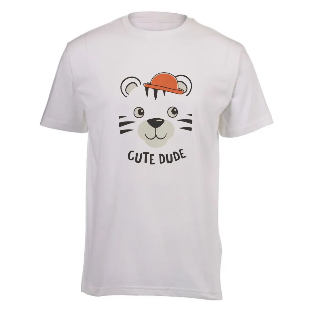 Kids White Short Sleeve T-shirt - Cute Dude