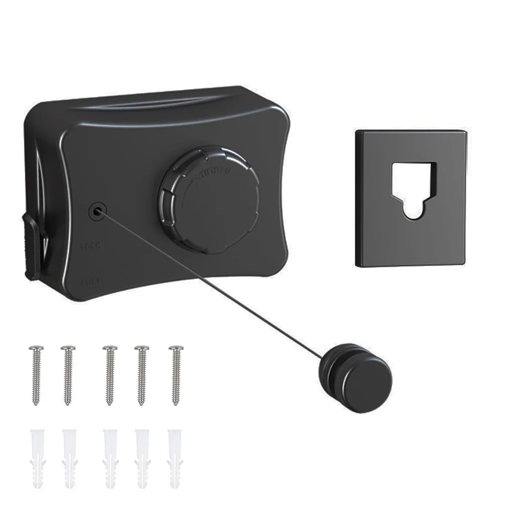 5.1m Anti-Sag Retractable Clothesline Adjustable Invisible Drying Line - Black