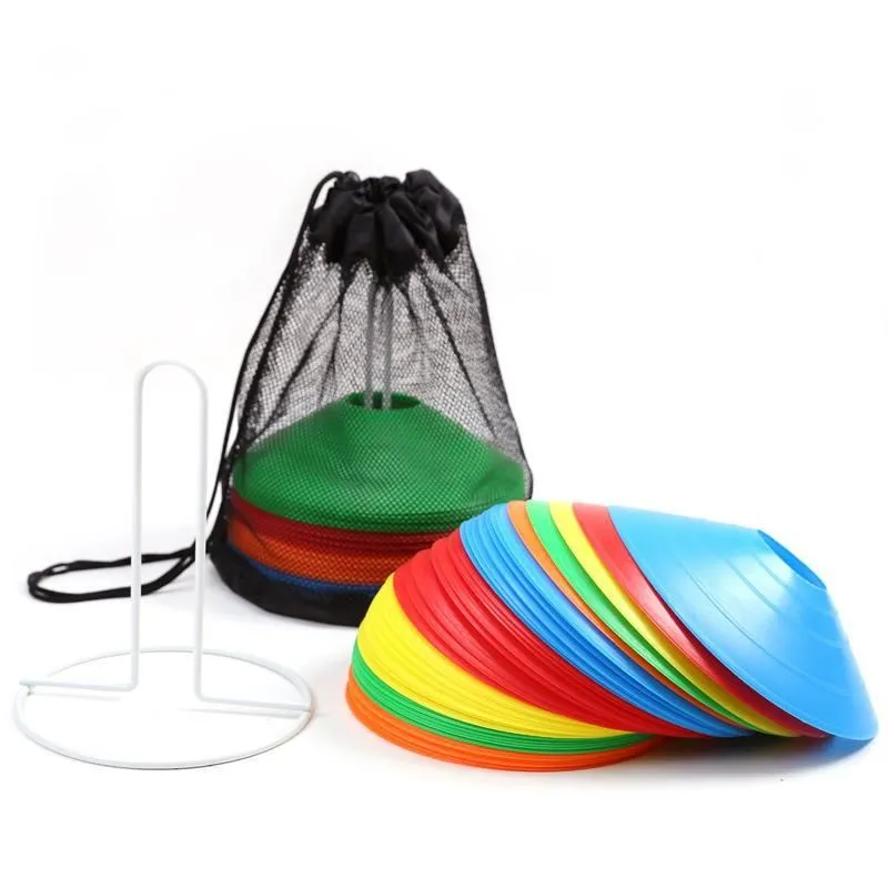 50Pieces Soccer Cones, Agility Training Disc Cone with Carry Bag and Holder
