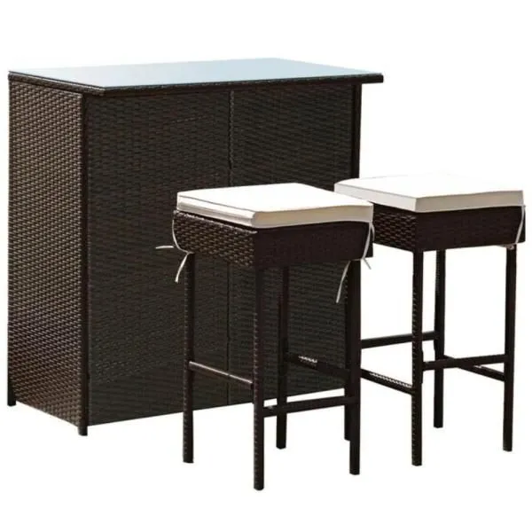 Trendy Patio Outdoor 3-Piece Garden Bar Set