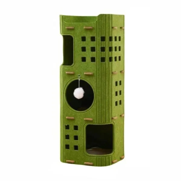 Multi-Tier Felt Cat Condo - Integrated Cat Bed & Climbing Frame