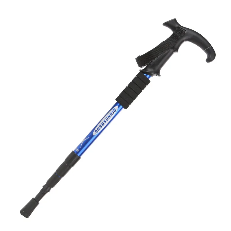 Walking Stick, Trekking Poles Walking Folding Cane with T Handle - Blue