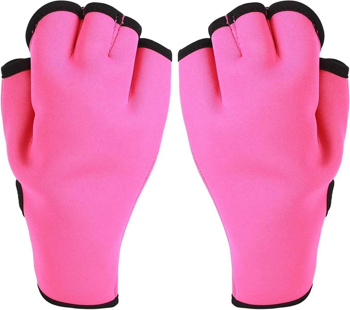 1 Pair Swimming Webbed Gloves Slip Resistant Half Finger Swim Training