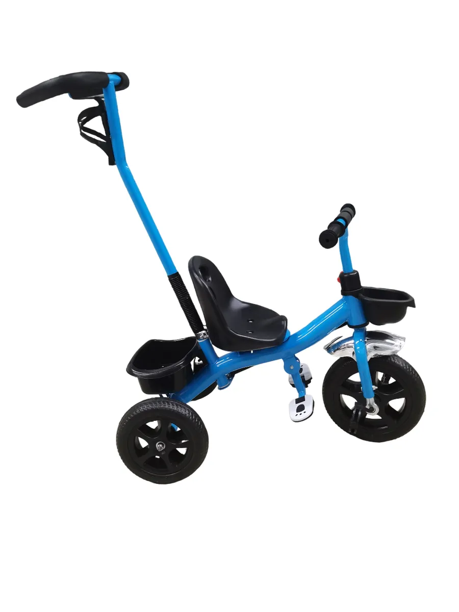 Kids Tricycle With Detachable Parent Handle - Assembled - Blue
